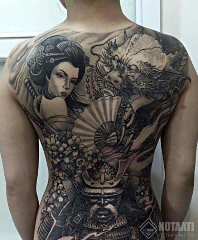 Hình xăm Samurai và Geisha